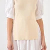 ENGLISH FACTORY White Dresses | Puff Sleeve*- Mixed Media Puff Sleeve Mini Dress