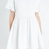 ENGLISH FACTORY Lace Dresses | White Dresses*- Mixed Media Lace Dress WHITE