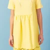 ENGLISH FACTORY Lace Dresses | White Dresses*- Mixed Media Scallop Lace Mini Dress