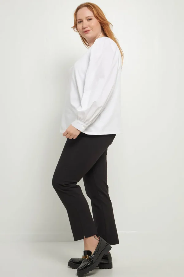ENGLISH FACTORY Tops*- Mixed Media Puff Long Sleeve Top