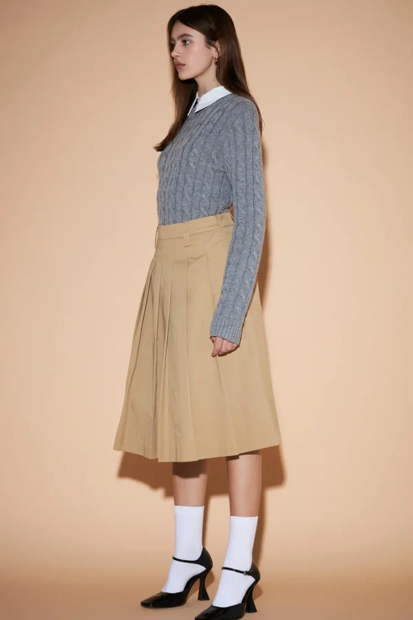 ENGLISH FACTORY Sweaters & Knits | Tops*- Mixed Media Cable Knit Sweater GREY
