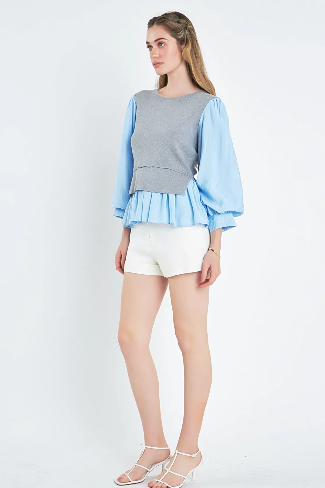 english_factory__mixed_me_1-5.webp ENGLISH FACTORY Tops*- Mixed Media Blouse