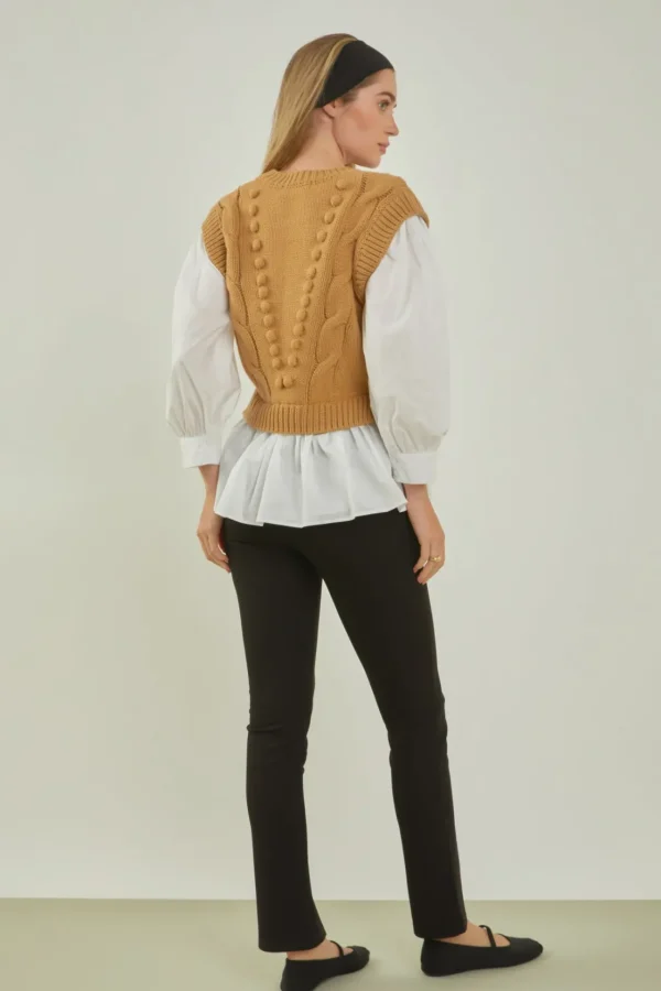 ENGLISH FACTORY Sweaters & Knits | Tops*- Mixed Media Cable Sweater