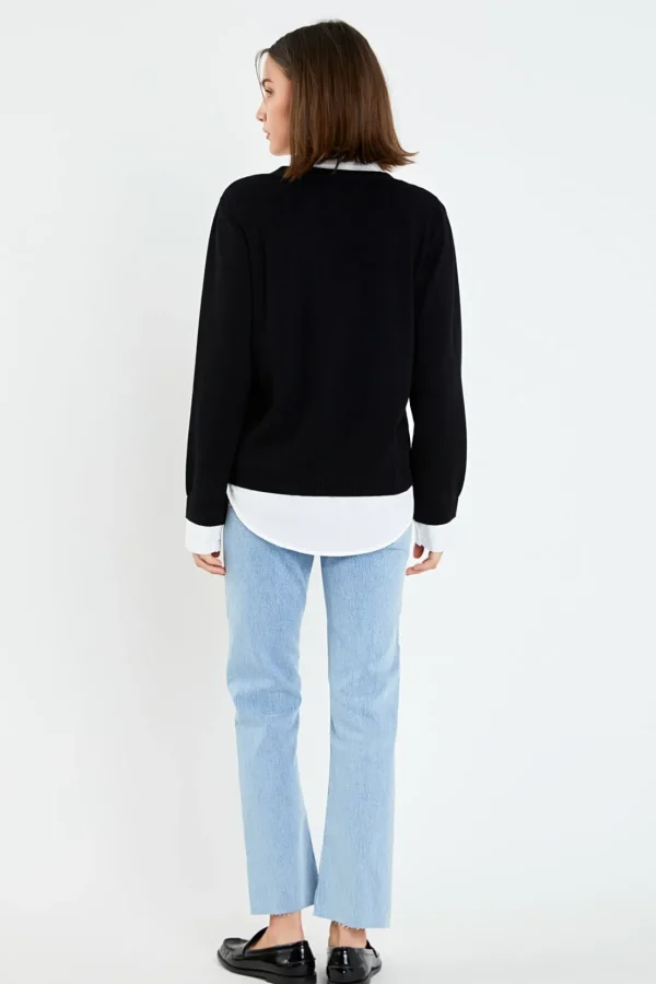 ENGLISH FACTORY Sweaters & Knits | Tops*- Mixed Media Knit Cardigan