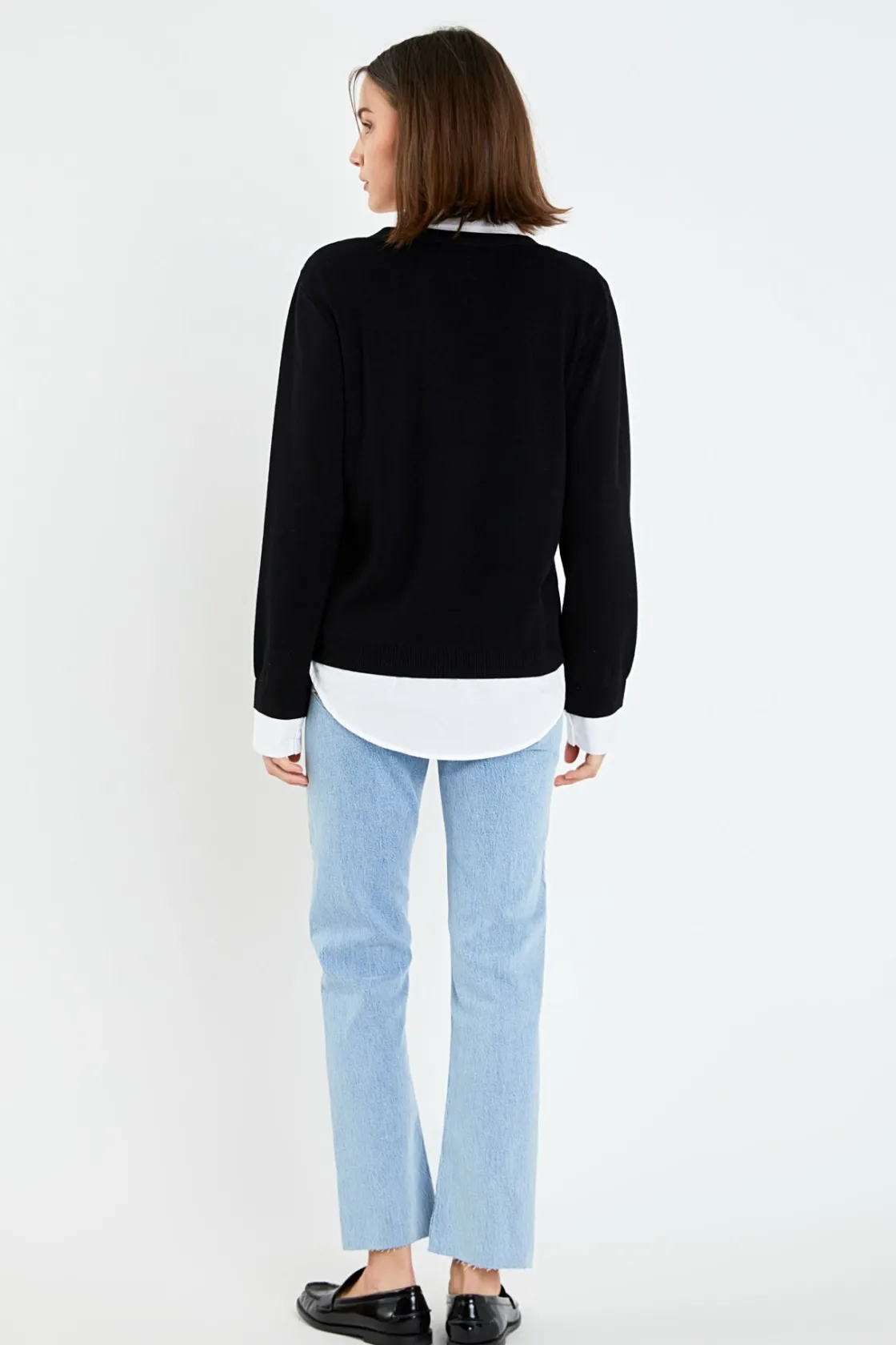 english_factory__mixed_me_12-8.webp ENGLISH FACTORY Sweaters & Knits | Tops*- Mixed Media Knit Cardigan