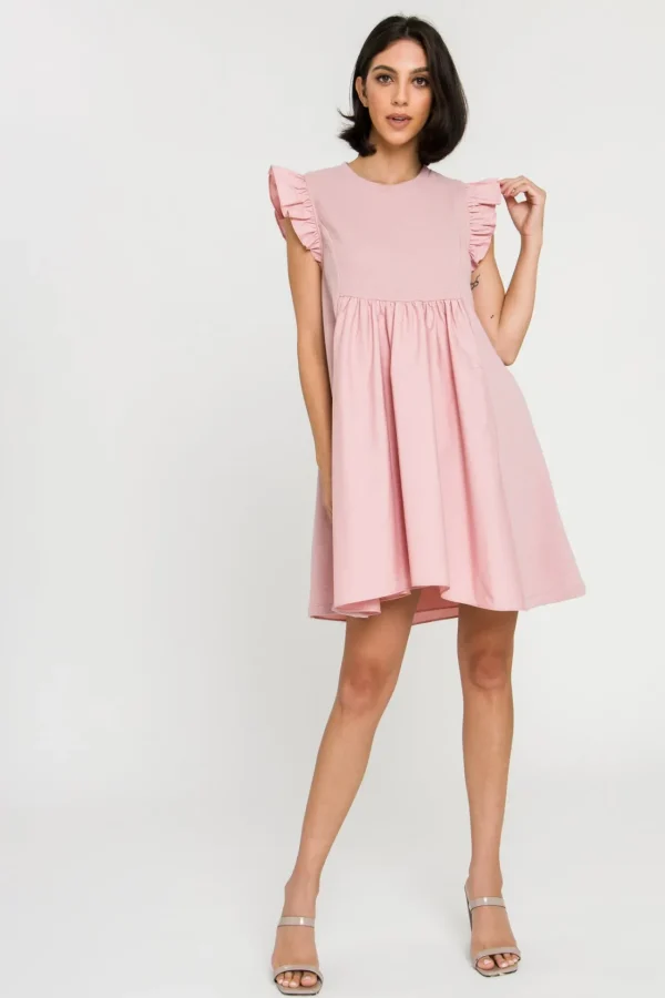 ENGLISH FACTORY White Dresses | Tops*- Mixed Media Ruffle Sleeve Mini Dress