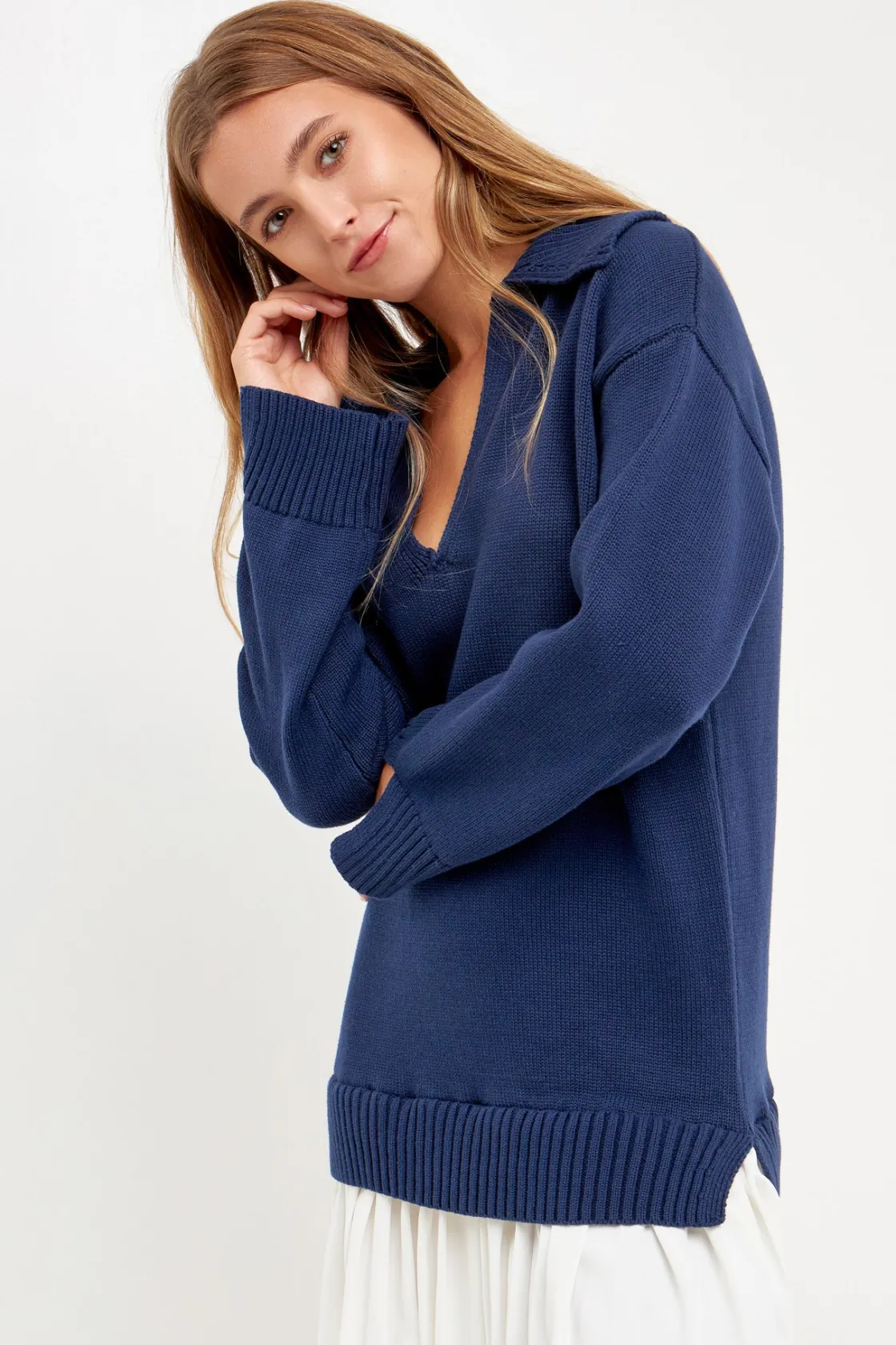 english_factory__mixed_me_14-8.webp ENGLISH FACTORY Knit Dresses | Sweaters & Knits*- Mixed Media Pleated Mini Dress