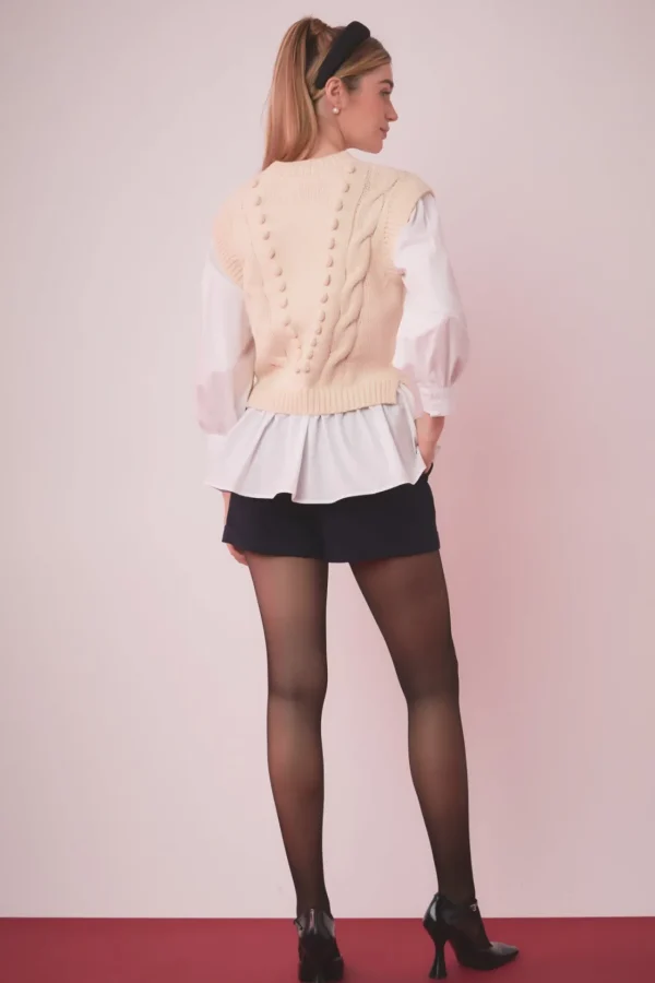 ENGLISH FACTORY Sweaters & Knits | Tops*- Mixed Media Cable Sweater