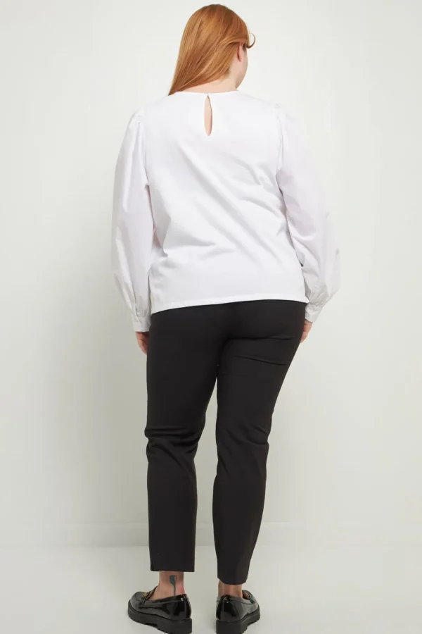 ENGLISH FACTORY Tops*- Mixed Media Puff Long Sleeve Top