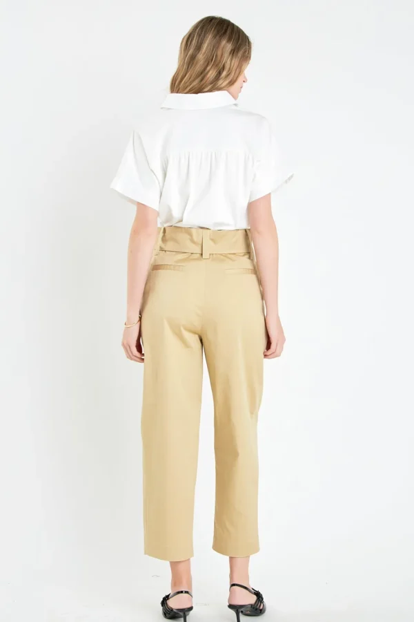 ENGLISH FACTORY Tops*- Mixed Media Collared Top