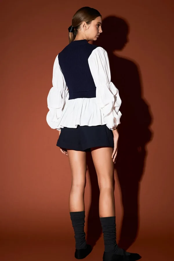 ENGLISH FACTORY Sweaters & Knits | Tops*- Mixed Media Top