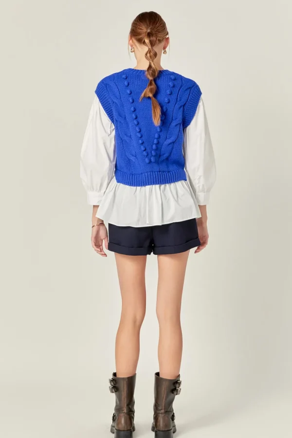 ENGLISH FACTORY Sweaters & Knits | Tops*- Mixed Media Cable Sweater