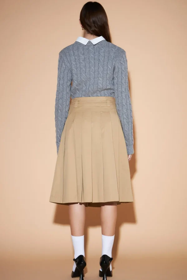 ENGLISH FACTORY Sweaters & Knits | Tops*- Mixed Media Cable Knit Sweater GREY