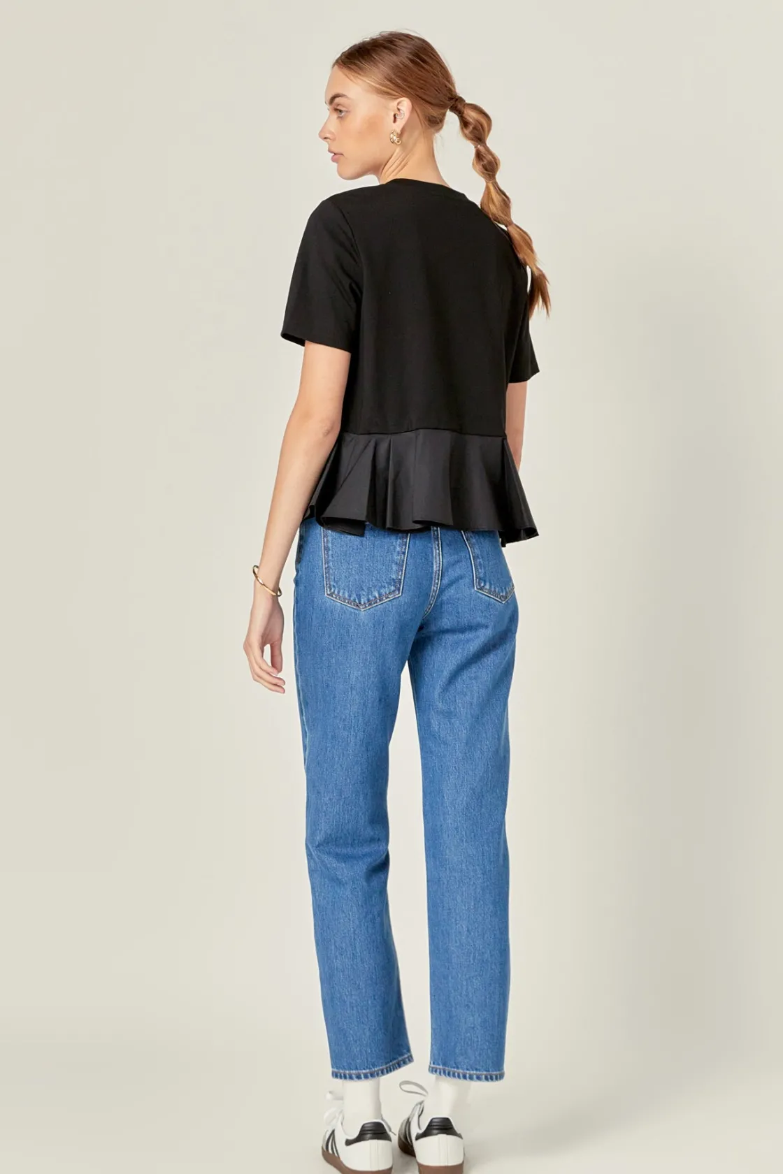 english_factory__mixed_me_2-9.webp ENGLISH FACTORY Tops*- Mixed Media Ruffled Top BLACK