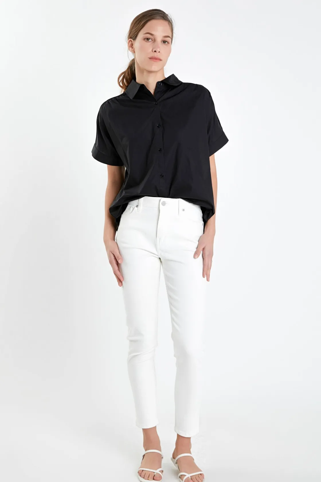 english_factory__mixed_me_4-12.webp ENGLISH FACTORY Tops*- Mixed Media Collared Top