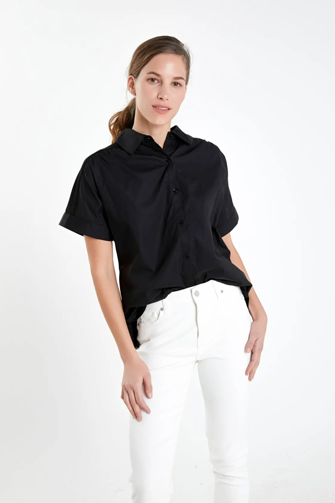 english_factory__mixed_me_5-11.webp ENGLISH FACTORY Tops*- Mixed Media Collared Top
