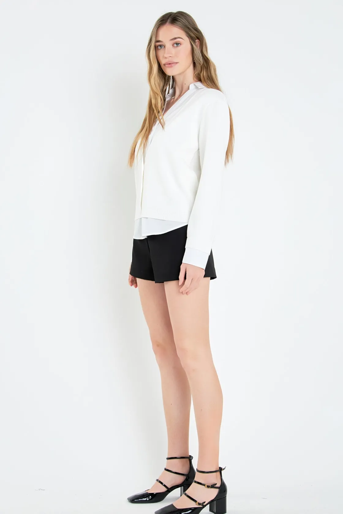 english_factory__mixed_me_6-14.webp ENGLISH FACTORY Sweaters & Knits | Tops*- Mixed Media Knit Cardigan
