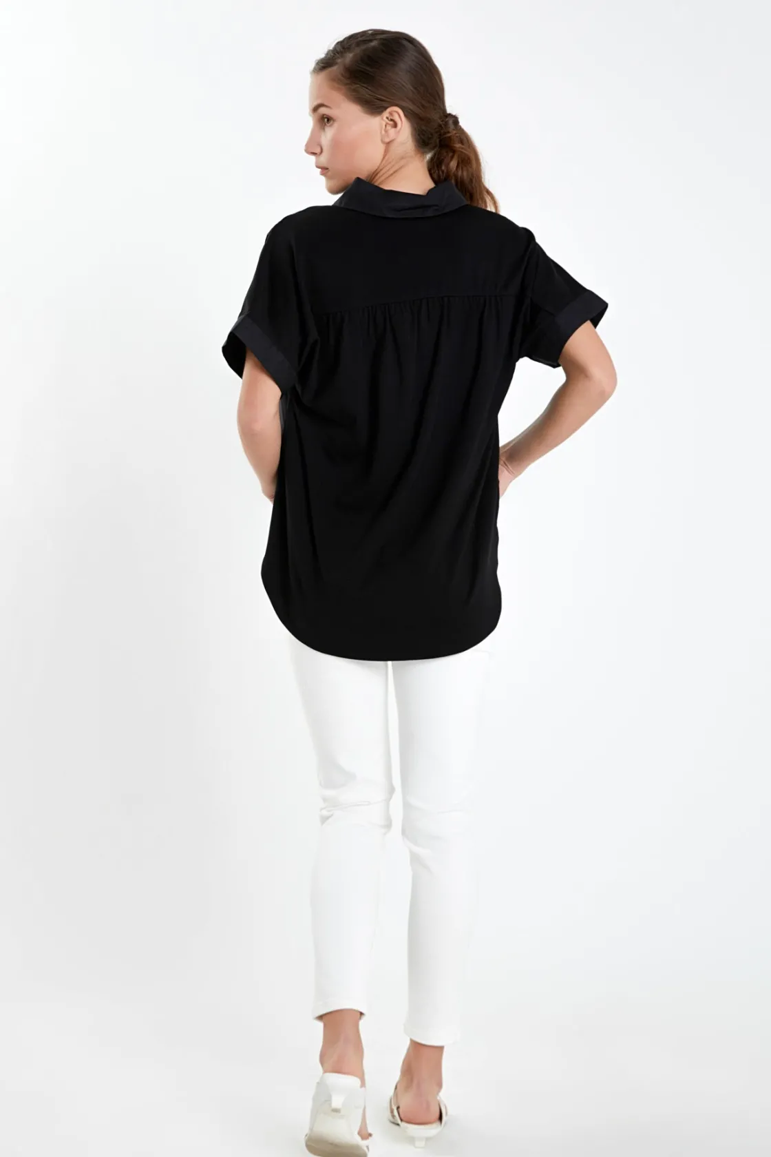 english_factory__mixed_me_7-11.webp ENGLISH FACTORY Tops*- Mixed Media Collared Top