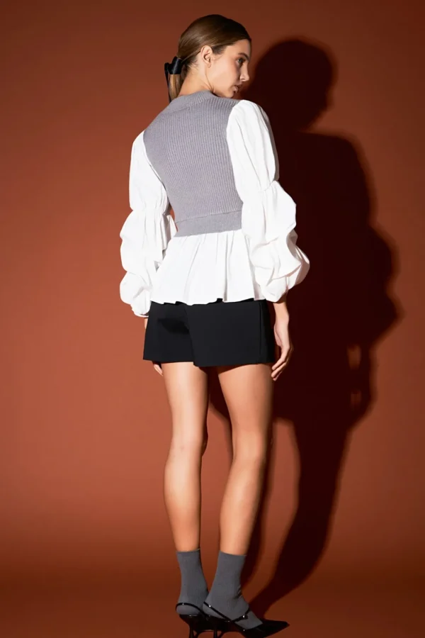ENGLISH FACTORY Sweaters & Knits | Tops*- Mixed Media Top