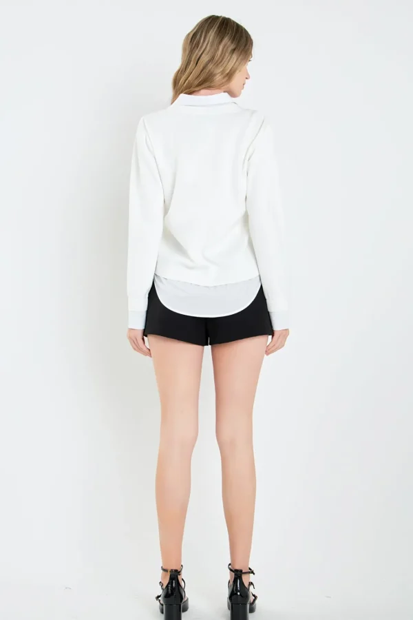 ENGLISH FACTORY Sweaters & Knits | Tops*- Mixed Media Knit Cardigan