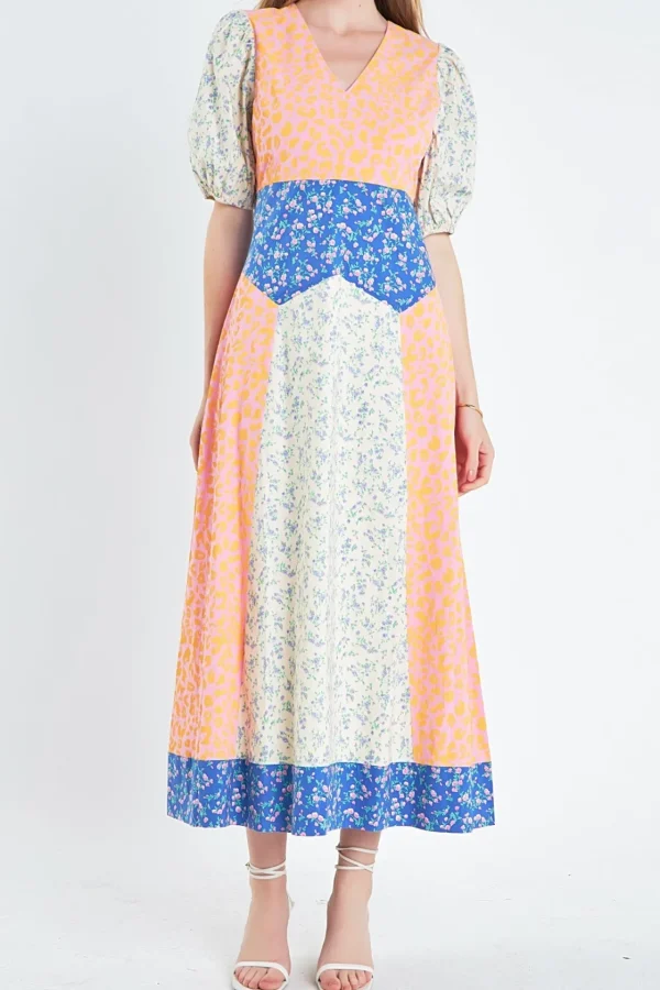 ENGLISH FACTORY Floral Dresses | Tops*- Mixed Print Maxi Dress MULTI