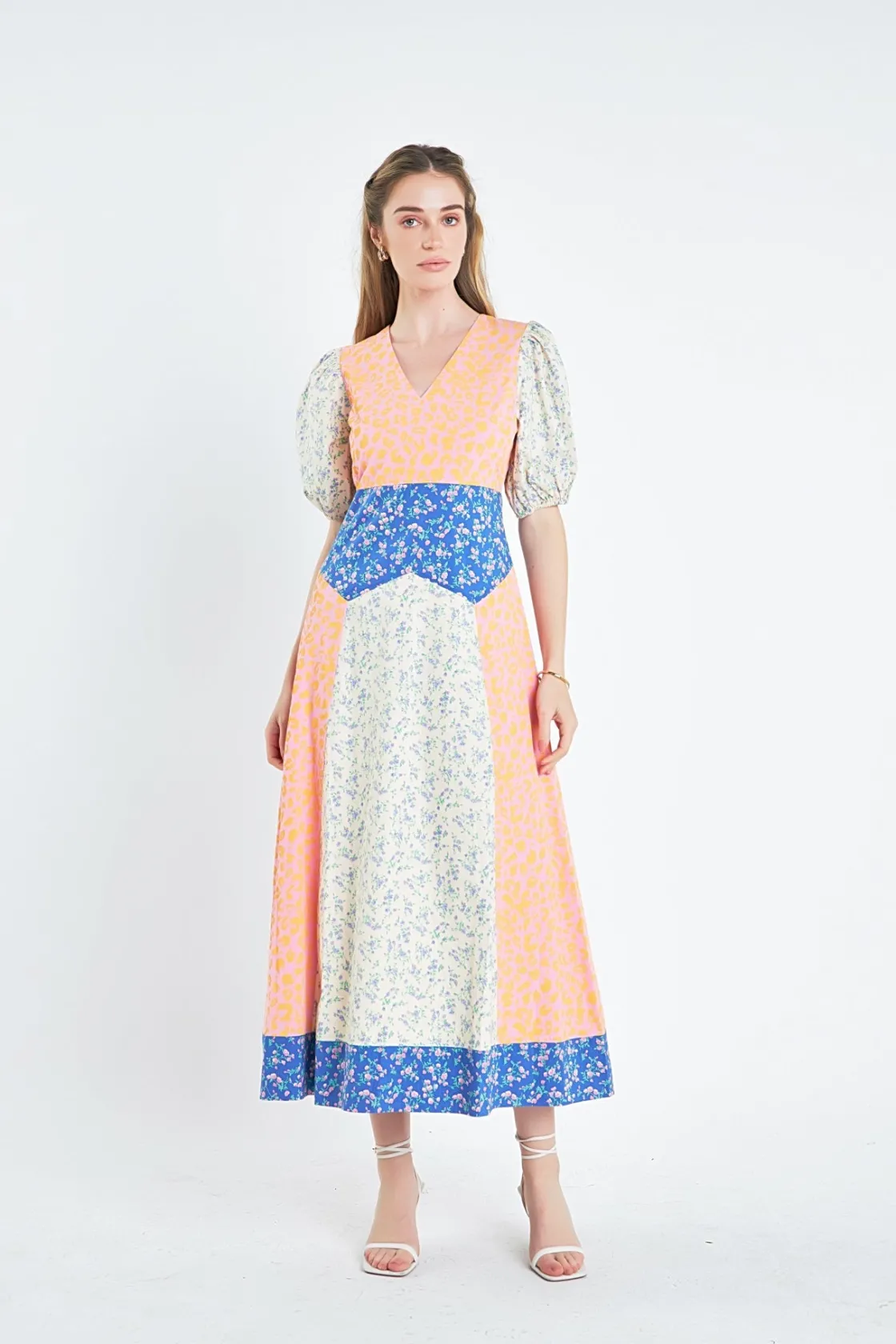 english_factory__mixed_pr_3.webp ENGLISH FACTORY Floral Dresses | Tops*- Mixed Print Maxi Dress MULTI