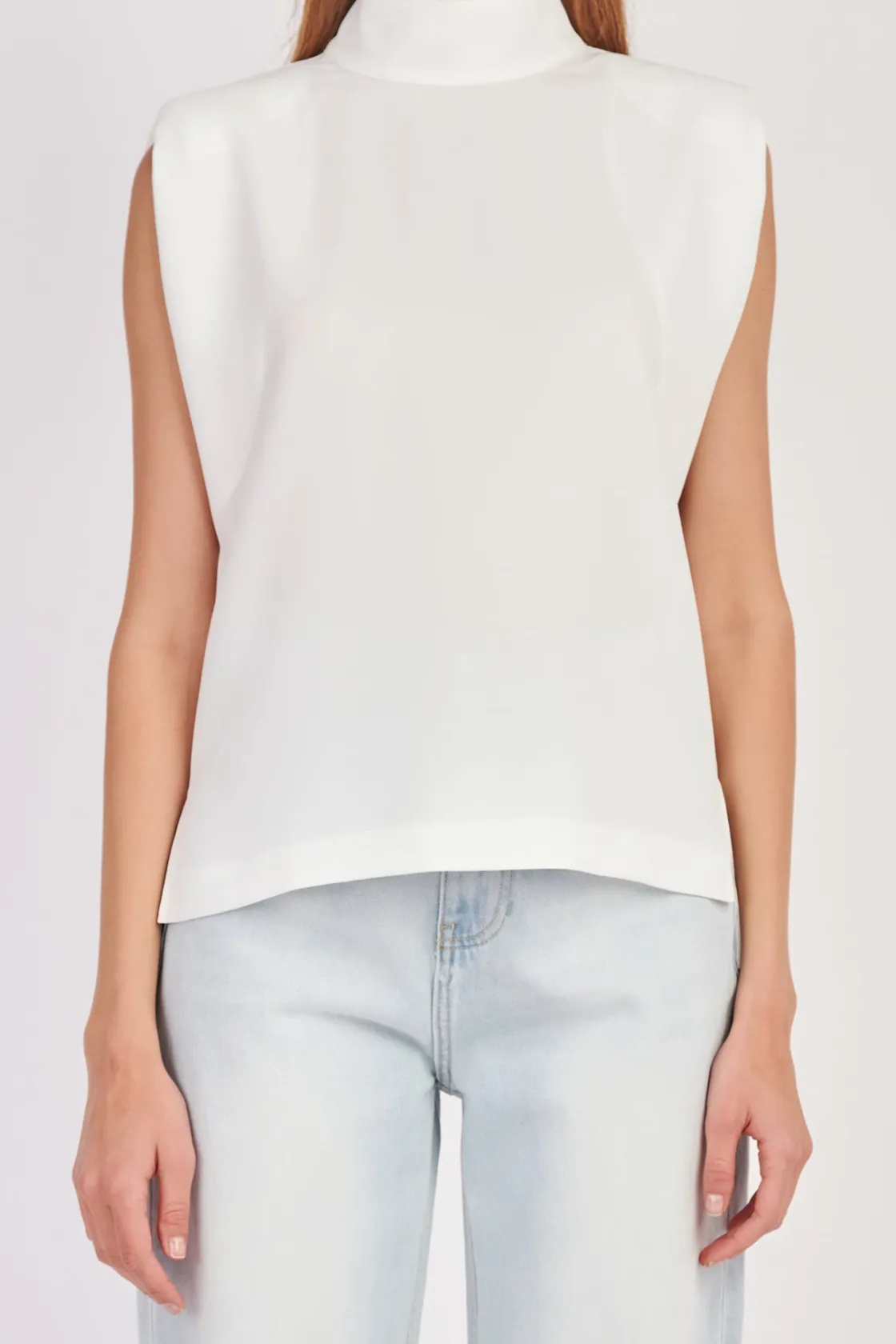 english_factory__mock_nec_10.webp ENGLISH FACTORY Tops*- Mock Neck Shoulder Pad Top