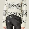 ENGLISH FACTORY Sweaters & Knits*- Motif Zip Up Sweater IVORY/BLACK