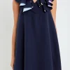 ENGLISH FACTORY Tops*- Multi Color Contrast Mini Dress NAVYMULTI