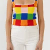 ENGLISH FACTORY Sweaters & Knits | Tops*- Color Gingham Knit Cropped Top MULTI