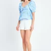 ENGLISH FACTORY Tops*- Multi Floral Embroidery Top
