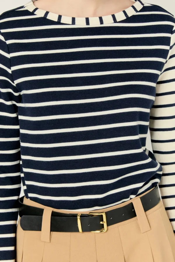 ENGLISH FACTORY Tops*- Multi Stripe T-Shirt NAVYMULTI