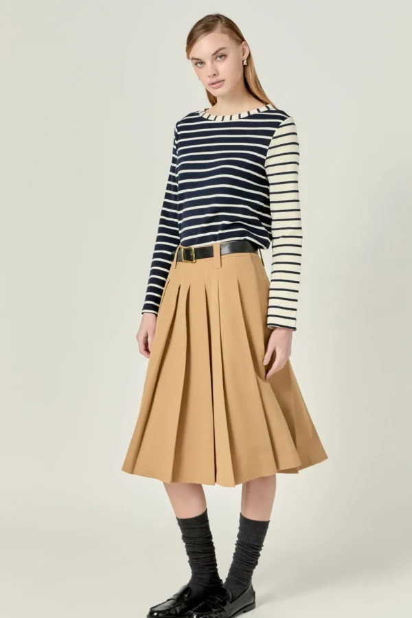 ENGLISH FACTORY Tops*- Multi Stripe T-Shirt NAVYMULTI