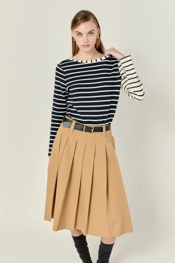 ENGLISH FACTORY Tops*- Multi Stripe T-Shirt NAVYMULTI