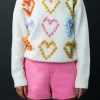ENGLISH FACTORY Sweaters & Knits*- Multicolor Heart Pom Sweater IVORYMULTI