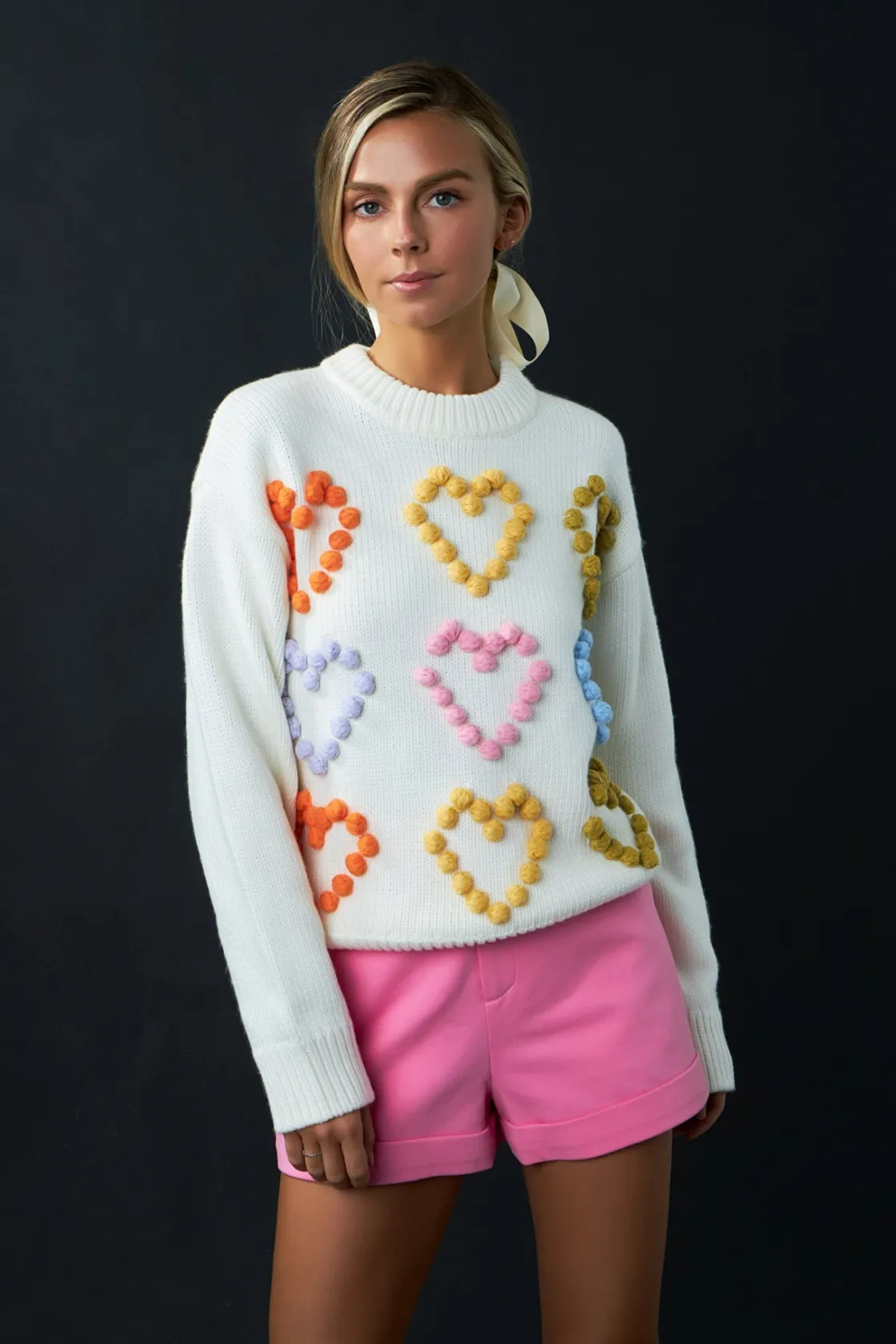 english_factory__multicol_3-1.webp ENGLISH FACTORY Sweaters & Knits*- Multicolor Heart Pom Sweater IVORYMULTI