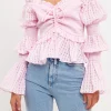 ENGLISH FACTORY Tops*- Off the Shoulder Smocked Top PINK