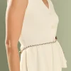 ENGLISH FACTORY Sweaters & Knits | Vest*- Olivia Peplum Knit Vest OFFWHITE