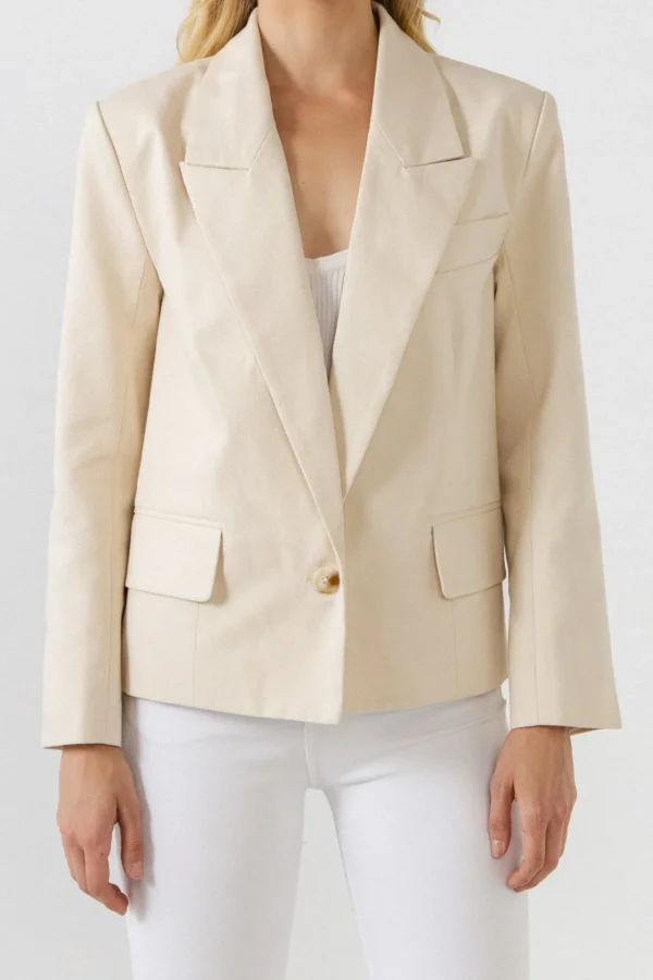 ENGLISH FACTORY Jackets & Coats | Blazers*- One Button Blazer BEIGE