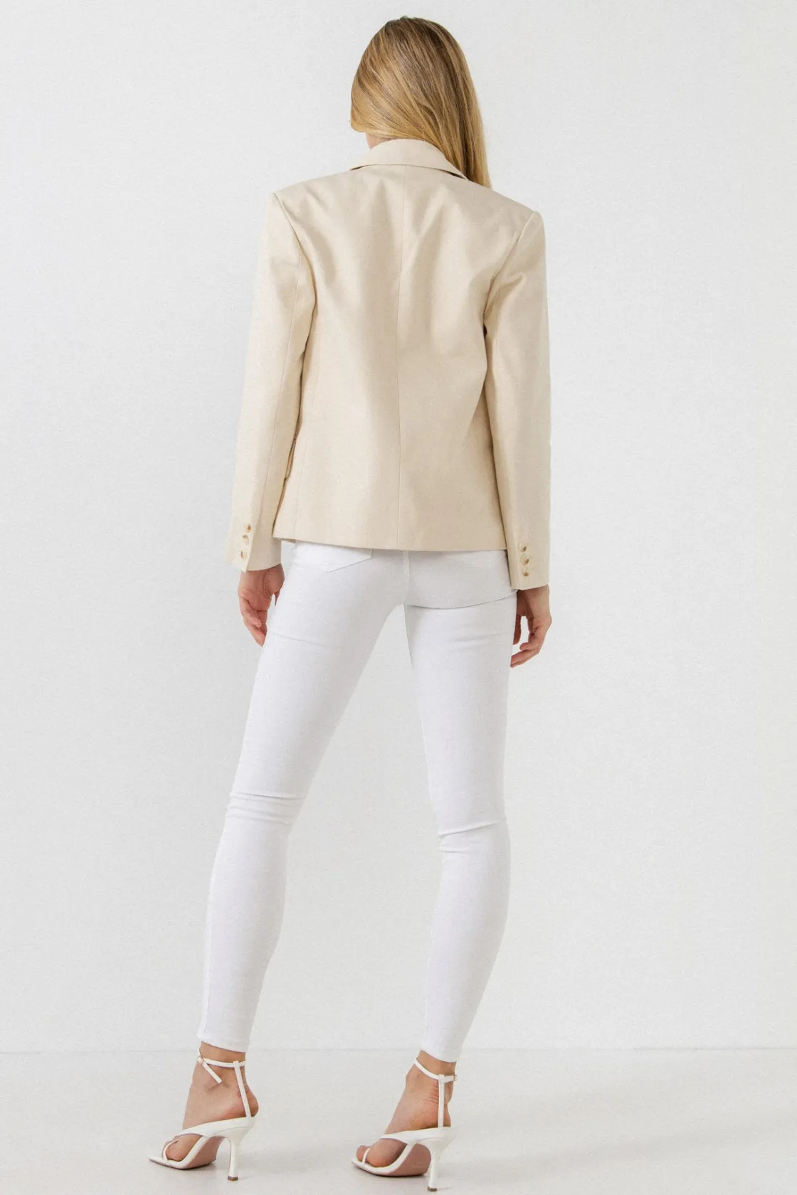 english_factory__one_butt_2.webp ENGLISH FACTORY Jackets & Coats | Blazers*- One Button Blazer BEIGE