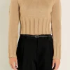 ENGLISH FACTORY Sweaters & Knits | Tops*- Open Back Cropped Sweater