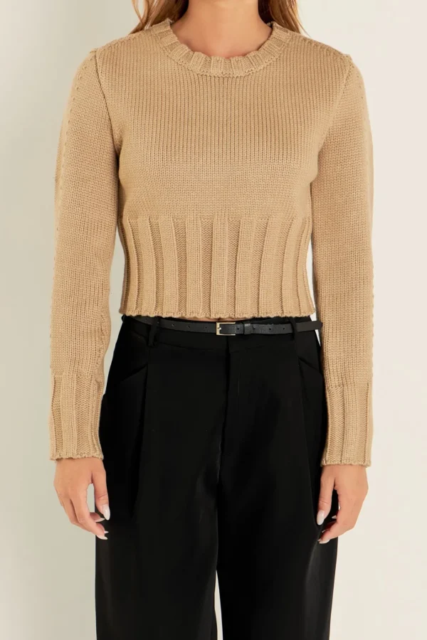 ENGLISH FACTORY Sweaters & Knits | Tops*- Open Back Cropped Sweater