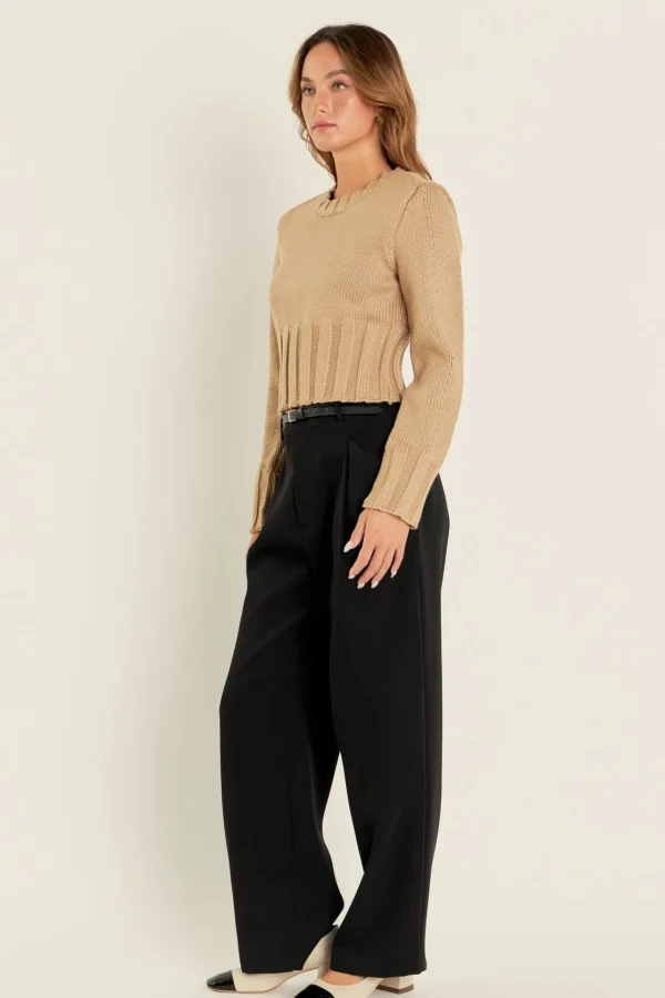 ENGLISH FACTORY Sweaters & Knits | Tops*- Open Back Cropped Sweater