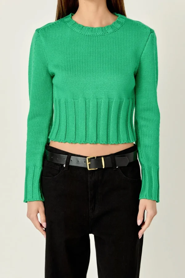 ENGLISH FACTORY Sweaters & Knits | Tops*- Open Back Cropped Sweater