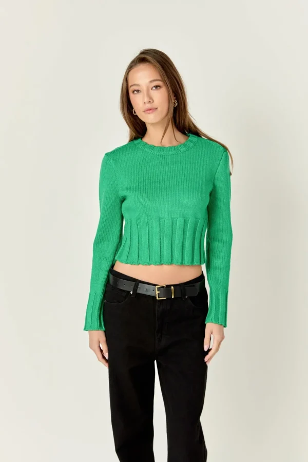 ENGLISH FACTORY Sweaters & Knits | Tops*- Open Back Cropped Sweater