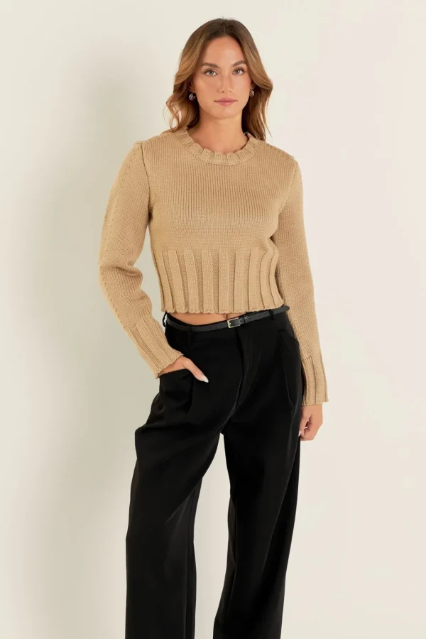 ENGLISH FACTORY Sweaters & Knits | Tops*- Open Back Cropped Sweater