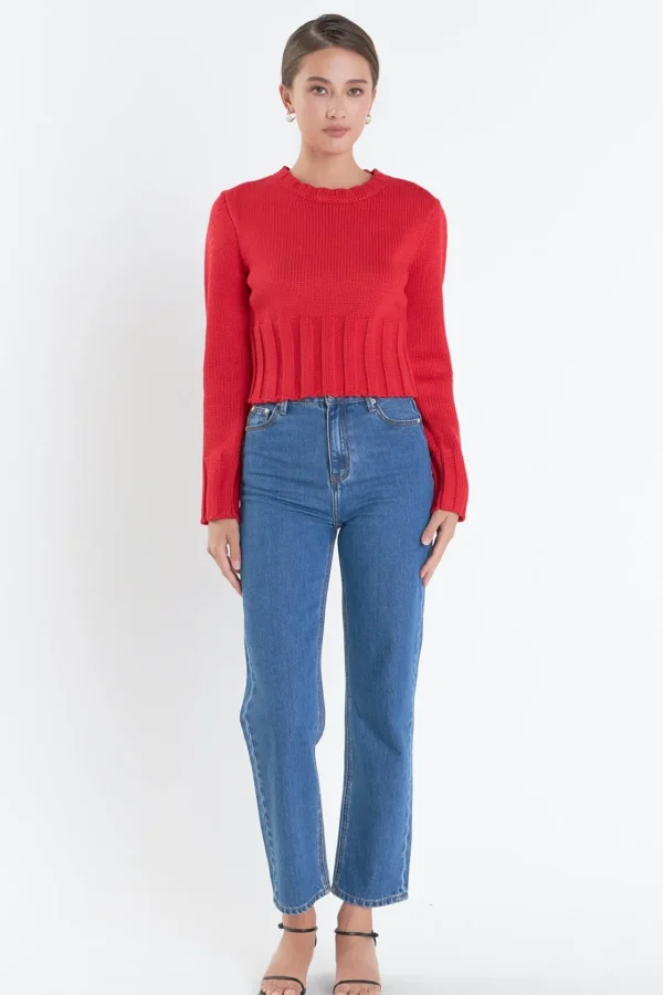 ENGLISH FACTORY Sweaters & Knits | Tops*- Open Back Cropped Sweater