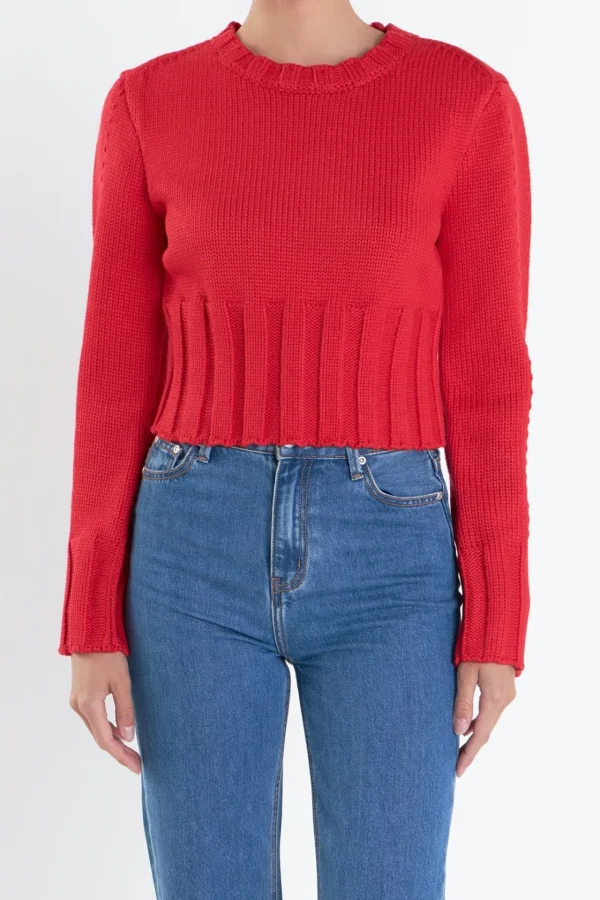 ENGLISH FACTORY Sweaters & Knits | Tops*- Open Back Cropped Sweater