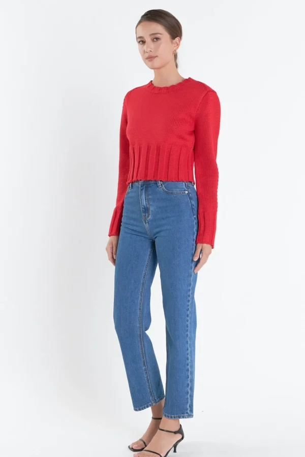ENGLISH FACTORY Sweaters & Knits | Tops*- Open Back Cropped Sweater