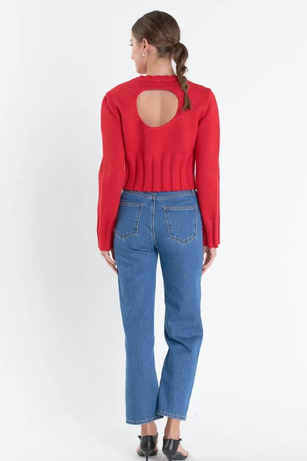 ENGLISH FACTORY Sweaters & Knits | Tops*- Open Back Cropped Sweater